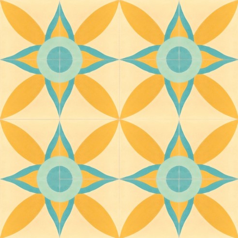 Płytki cementowe 415 kwiatowy rustykalny wzór