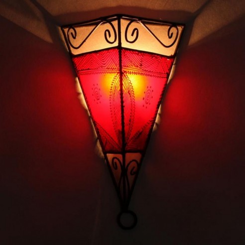 Arabska lampa skórzana EMRAH czerwona