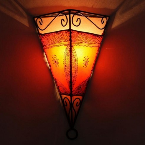 Arabska lampa skórzana EMRAH pomarańczowa