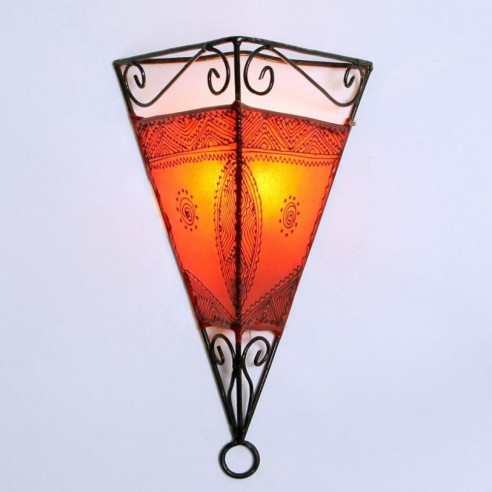 Arabska lampa skórzana EMRAH pomarańczowa