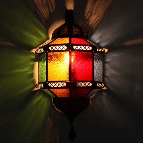 Arabska lampa ścienne, kinkiet TROMBI wielobarwna