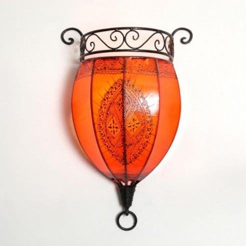 Orientalna lampa henna NAKOUS pomarańczowa