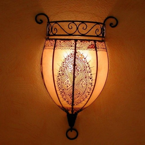 Arabska lampa henna NAKOUS biała