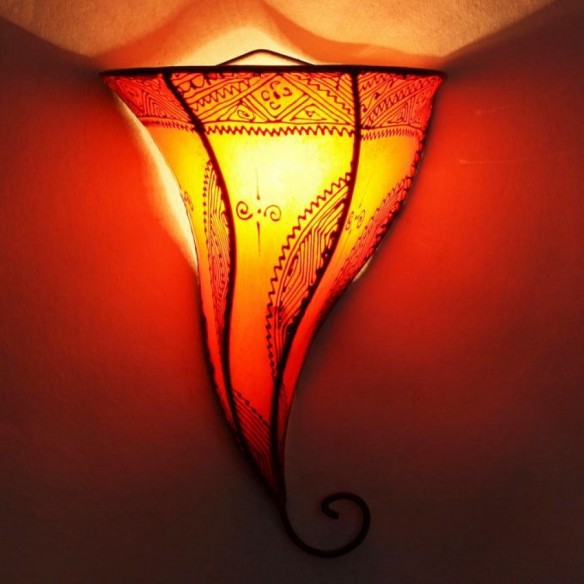 Arabska lampa henna MOUZA pomarańczowa