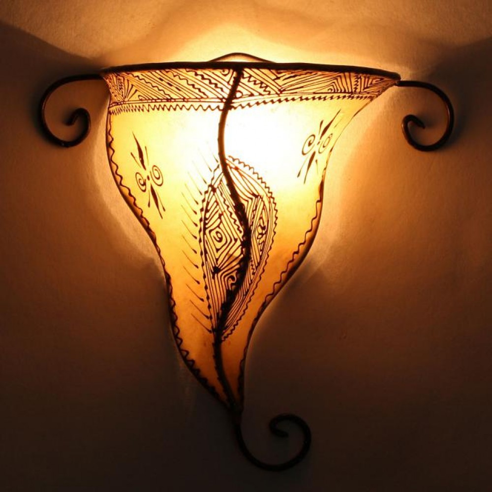 Orientalna lampa henna NOUNA biała