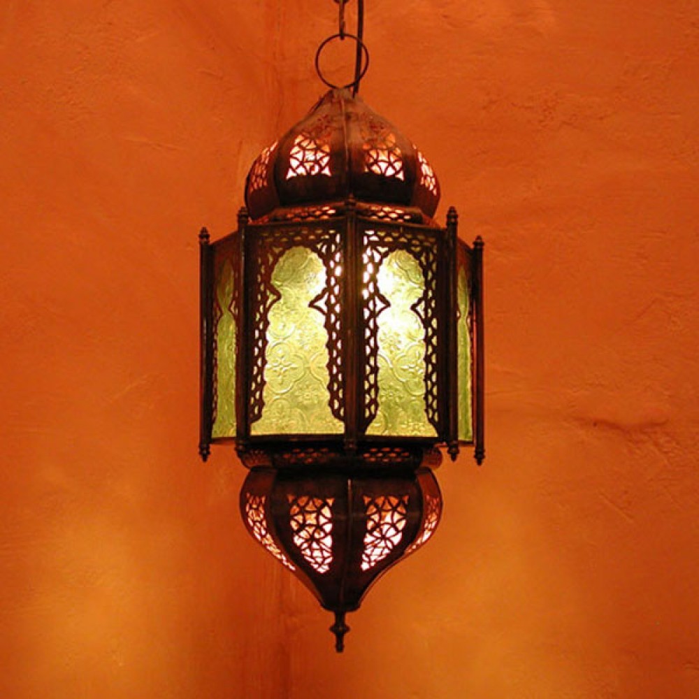 Orientalna lampa sufitowa HANIYA zielona