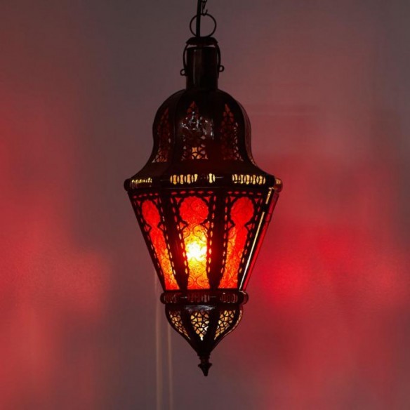 Lampa z Maroka BELOUTA BIBAN czerwona