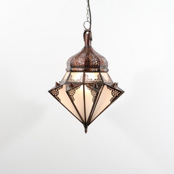 Lampa z Maroka JAWHARA mlecznobiała