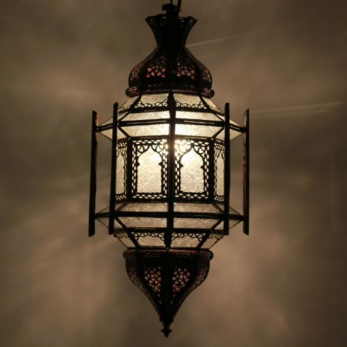 Lampa mauretańska z Maroka ALEXANDRIA biała