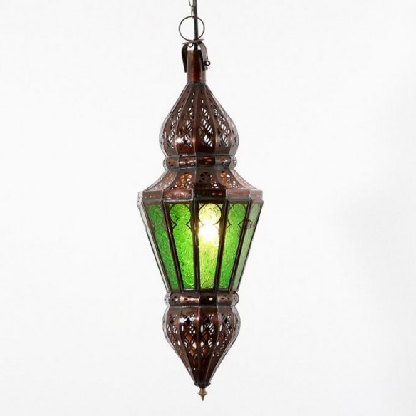 Orientalna lampa sufitowa NURA zielona