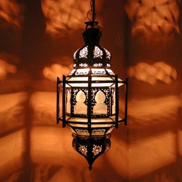 Lampa z Maroka ALEXANDRIA transparentna