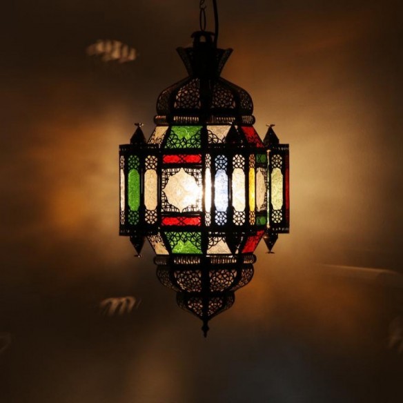 Lampa z Maroka MOULA-MAURICE wielobarwna