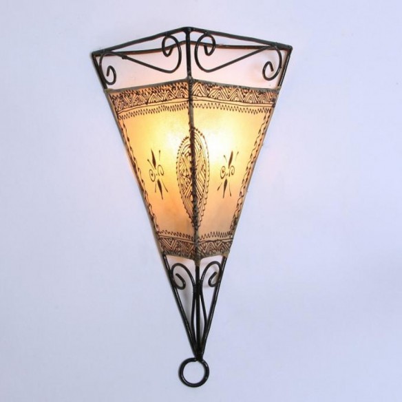Skórzana lampa ścienna EMRAH naturalna