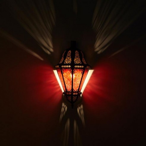 Orientalna lampa ścienna BELUTI czerwona