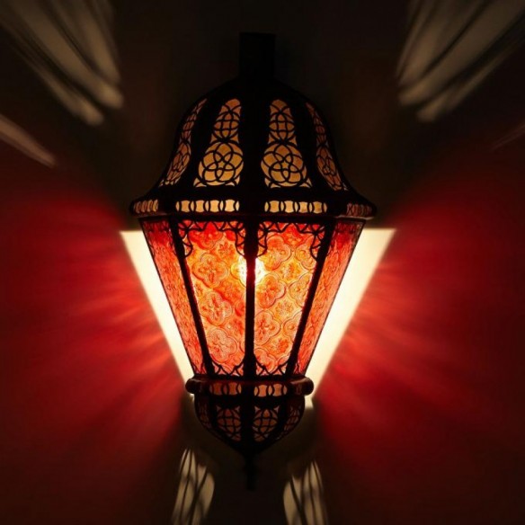 Orientalna lampa ścienna BELUTI czerwona