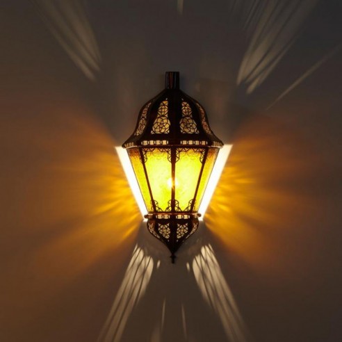 Orientalna lampa ścienna BELUTI żółta