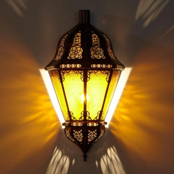 Orientalna lampa ścienna BELUTI żółta