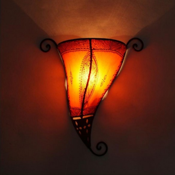 Orientalna lampa henna MINA pomarańczowa