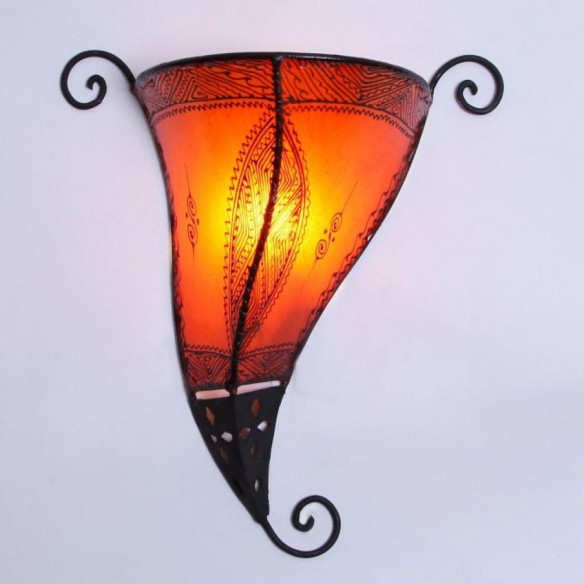 Orientalna lampa henna MINA pomarańczowa