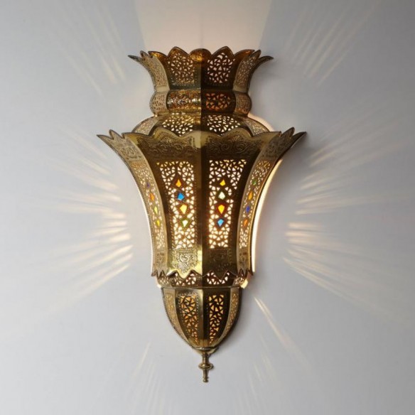 Mosiężna lampa ścienna IBTISSAM