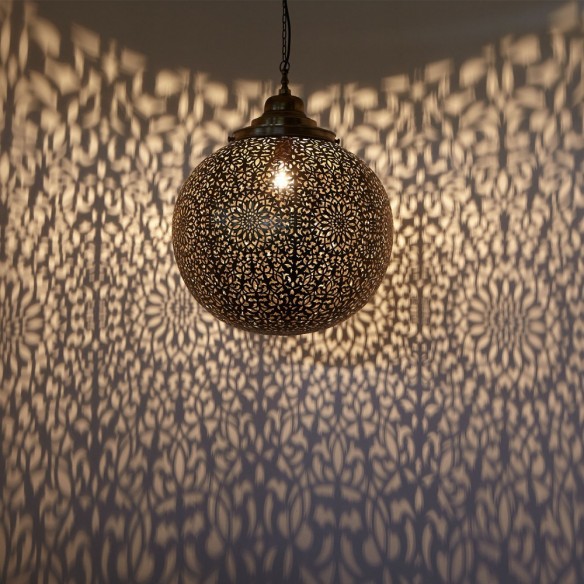 Mosiężna lampa kula "MEDINA" L