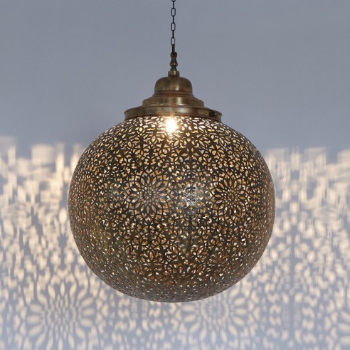 Mosiężna lampa kula "MEDINA" L