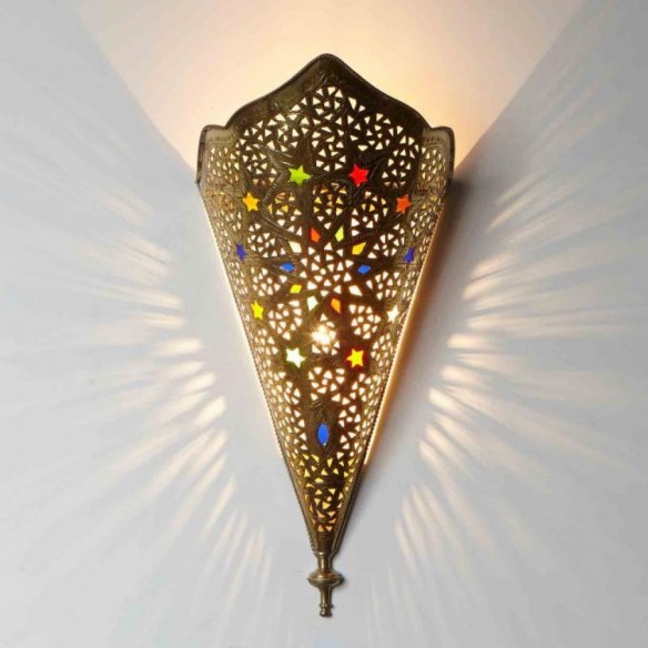 Mosiężna lampa ścienna RAHMA
