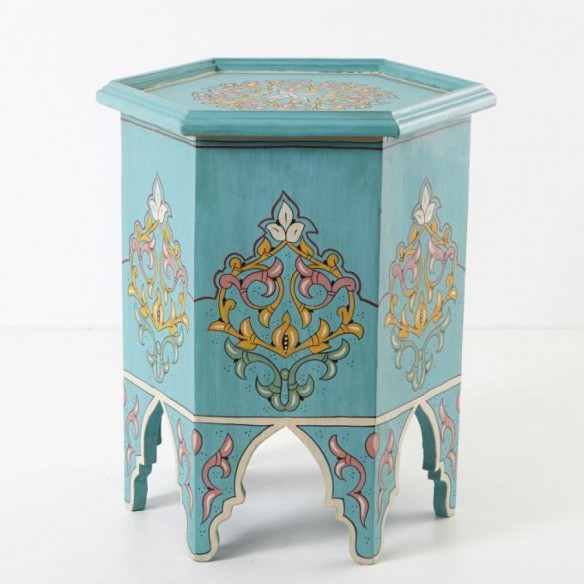 Orientalny drewniany stolik...